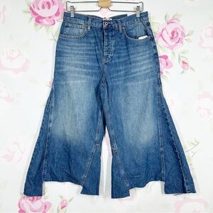 NEW Free Peopke We The Free Ripple Wide Leg Crop Denim Jeans 29